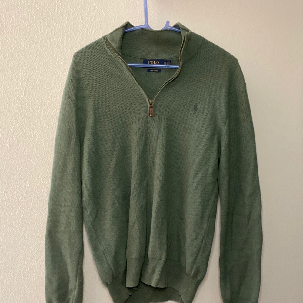 Polo Ralph Lauren Green Quarter Zip Sweater